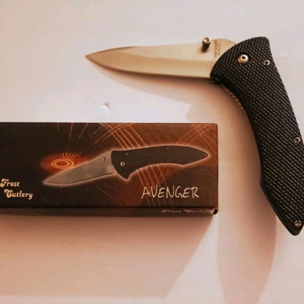 Frost Cutlery  Black and Silver Folding Knife